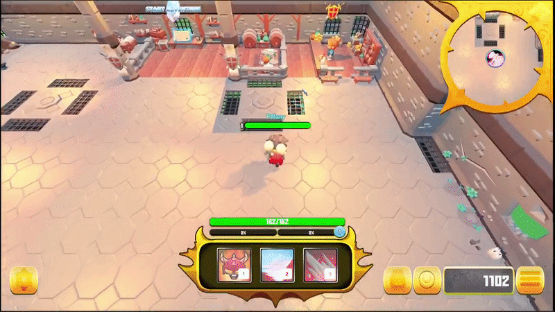 Buying gear in the shop with gold