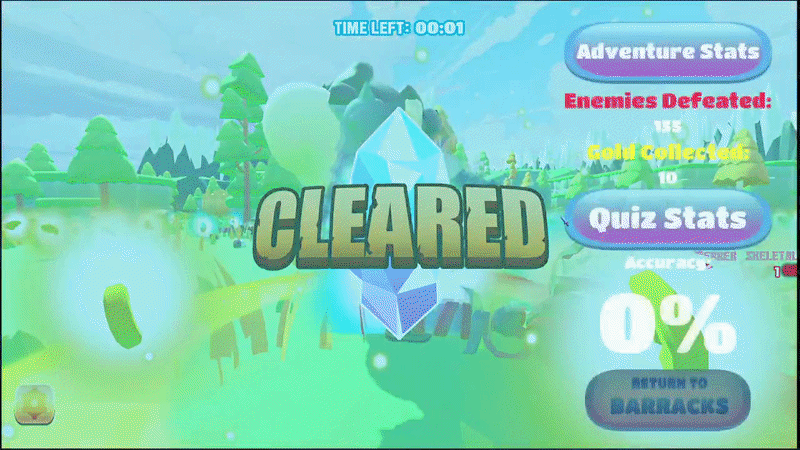 Loot rewards based on quiz accuracy
